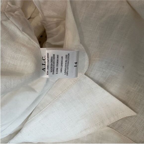A.L.C. "Mason" front twist linen top featuring eyelet detailed sleeves-X1 - Picture 10 of 10